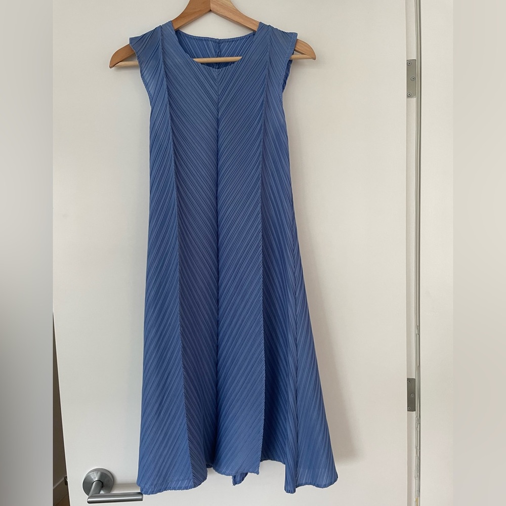 Pleats please issey miyake dress periwinkle blue